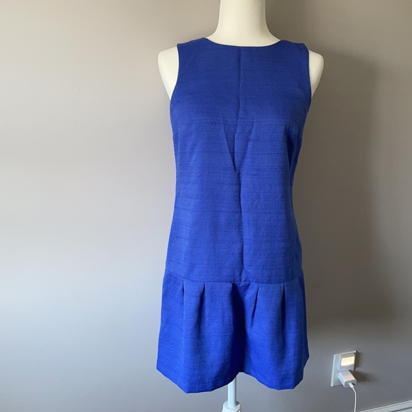 LOFT peplum mini blue dress size 0 - Picture 1 of 5